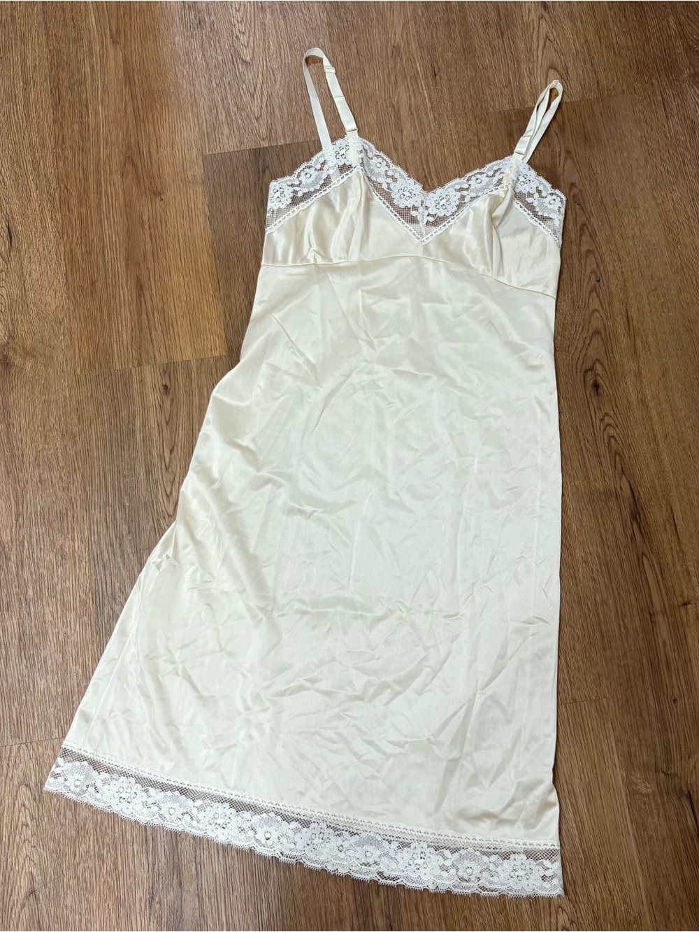 Vintage slip dress lace trim komar